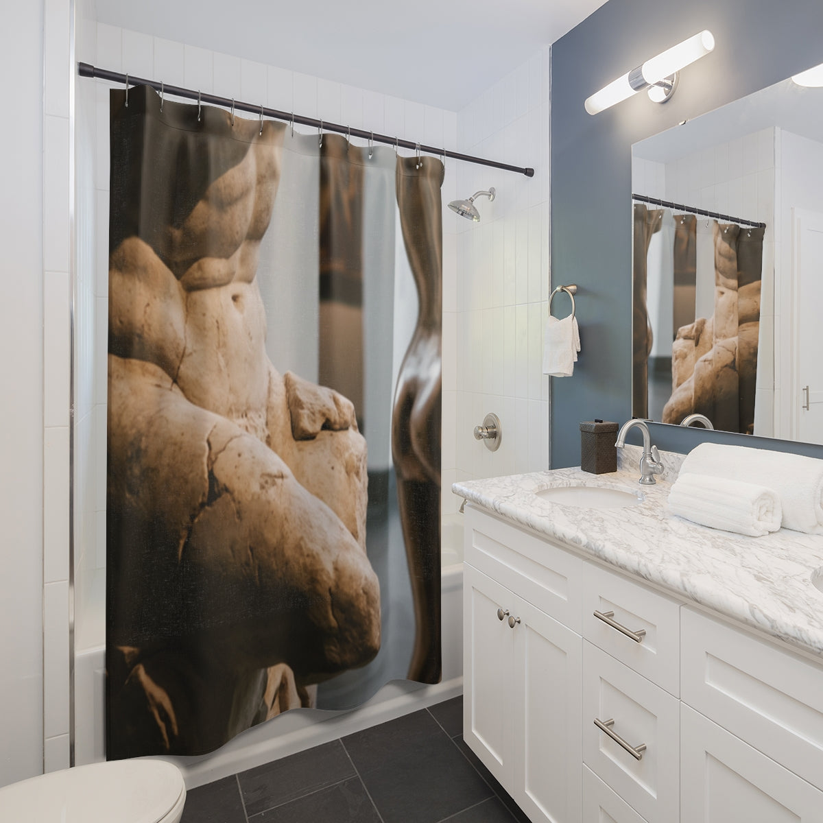 Shower Curtains - Classical Sculpture Gallery Torso Art |...