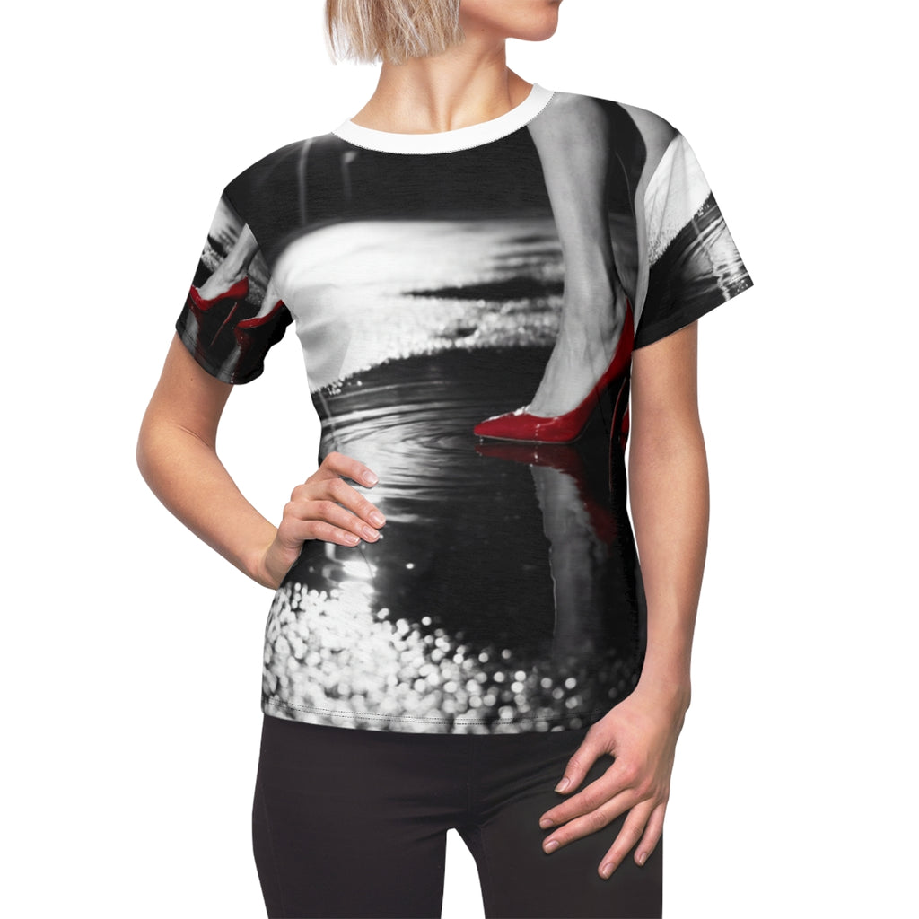 Women's Cut & Sew Tee - Crimson Noir Heels | Echovira...