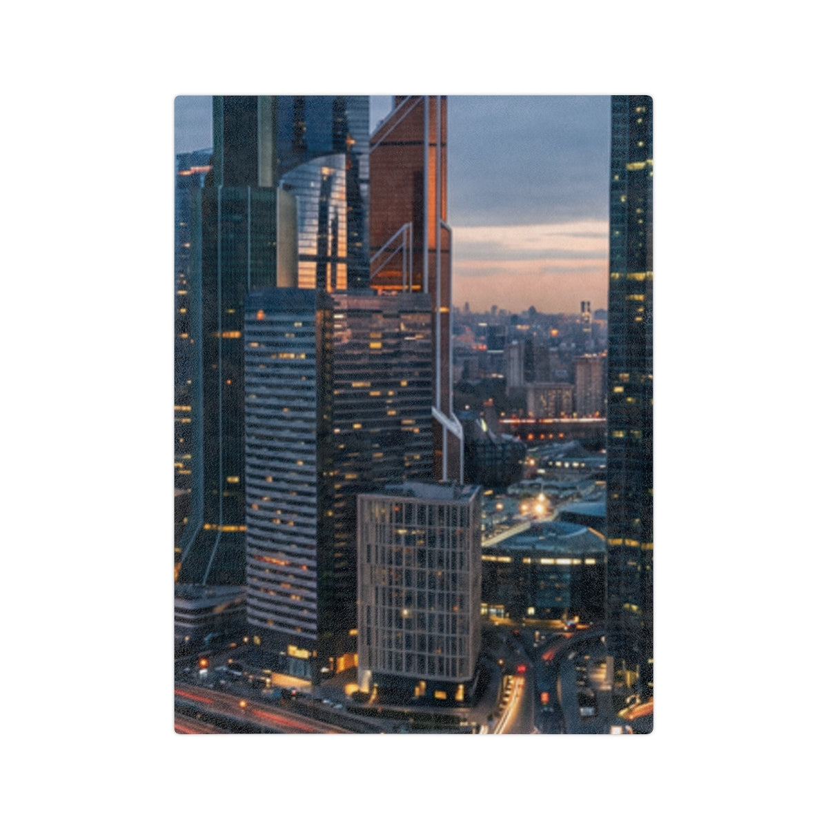Velveteen Microfiber Blanket - Urban Pulse Cyberpunk City......