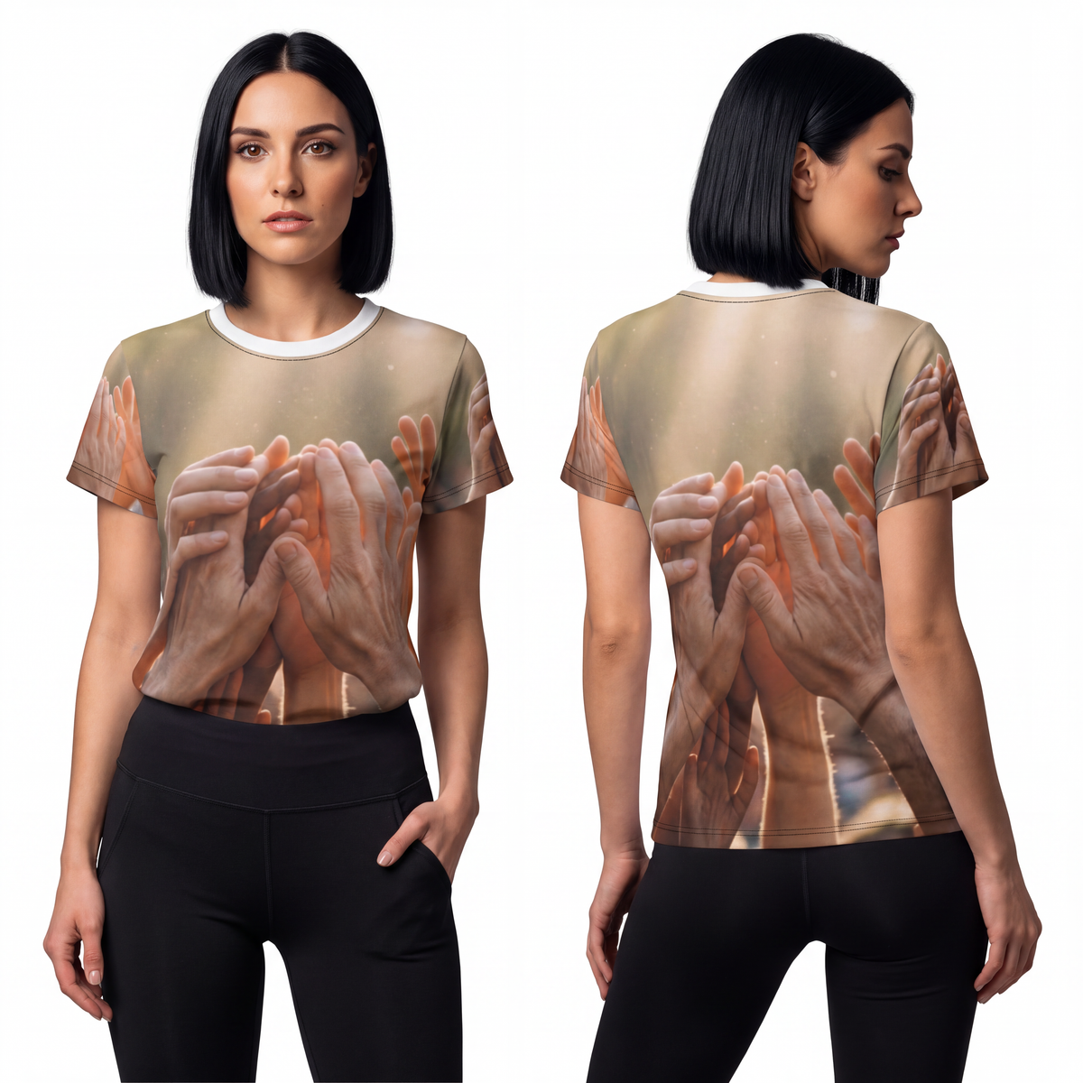 Women's Cut & Sew Tee - Golden Rays of Unity Wall Art |...
