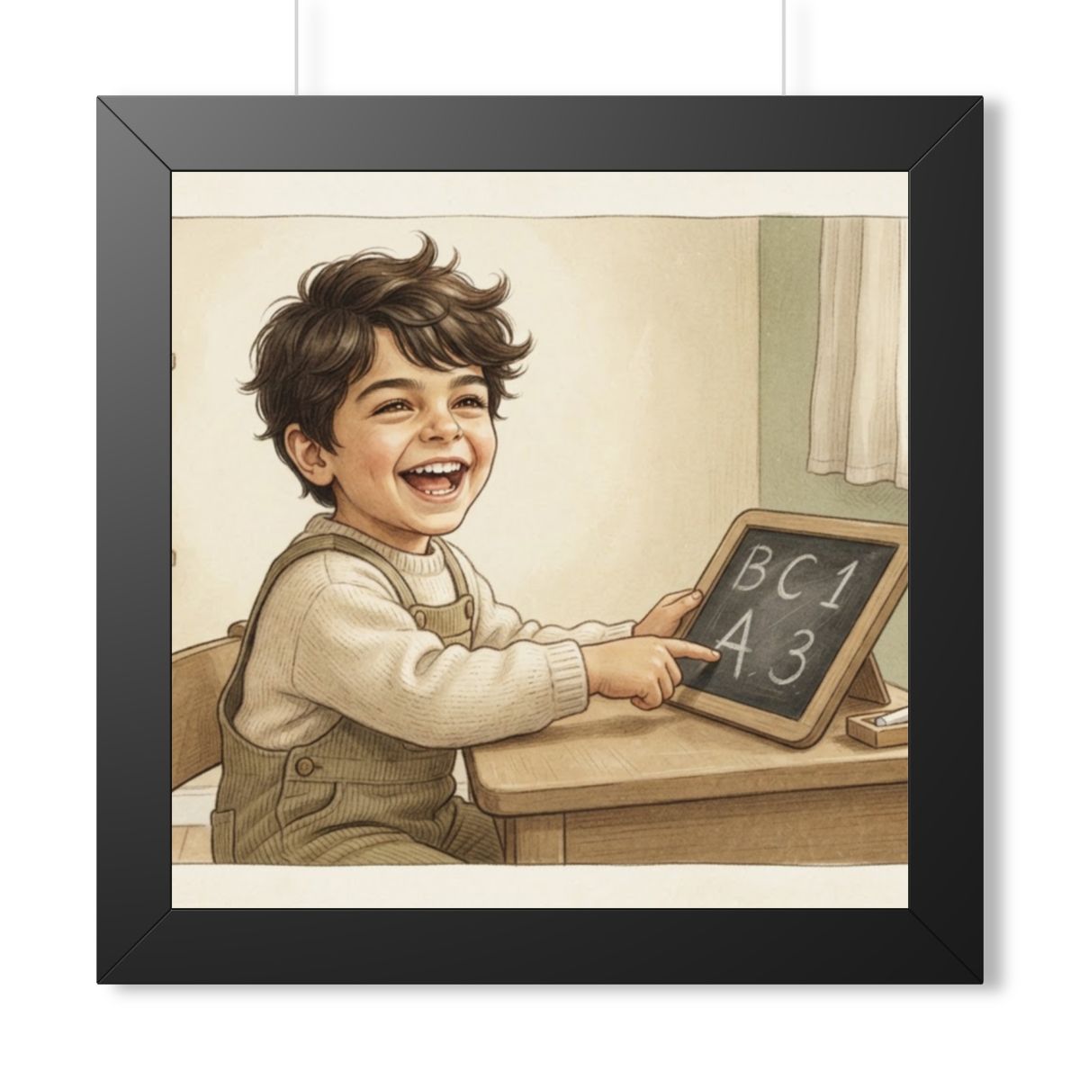 Framed Horizontal Poster - Little Scholar — Black (14×11......