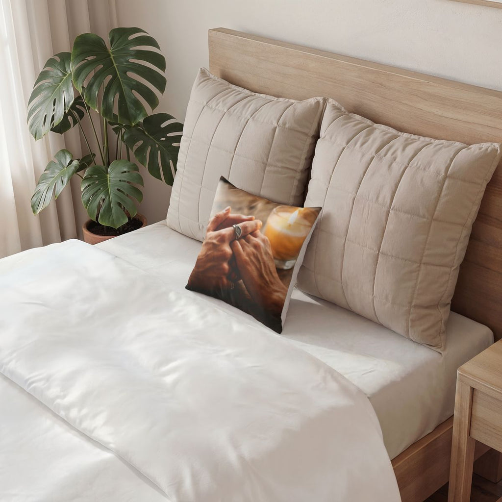 Poly Velvet Pillow - Candlelit Opulence | Echovira Gallery