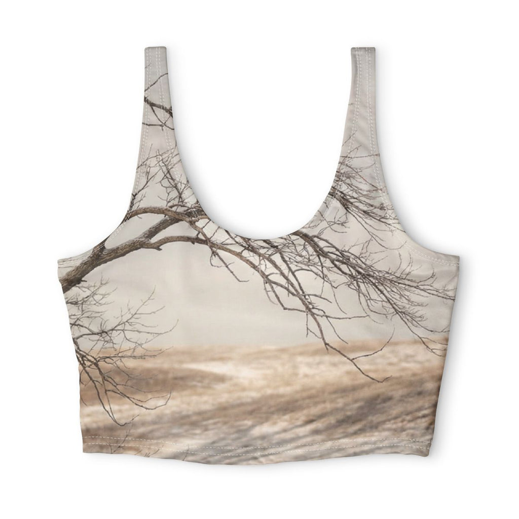 Polyester Sports Bra - Winter Branch Solitude Landscape |...