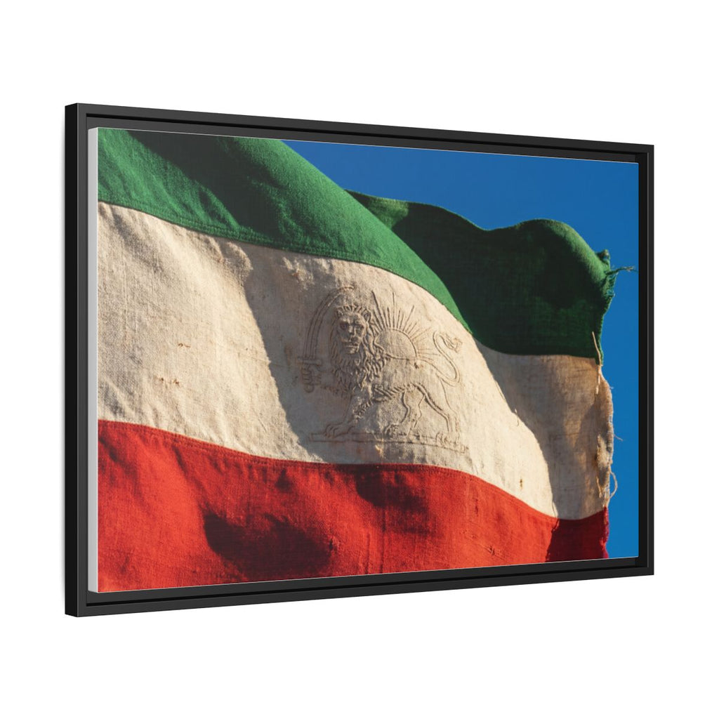 Framed Canvas Art - Distressed Flag — Black / 1.25"