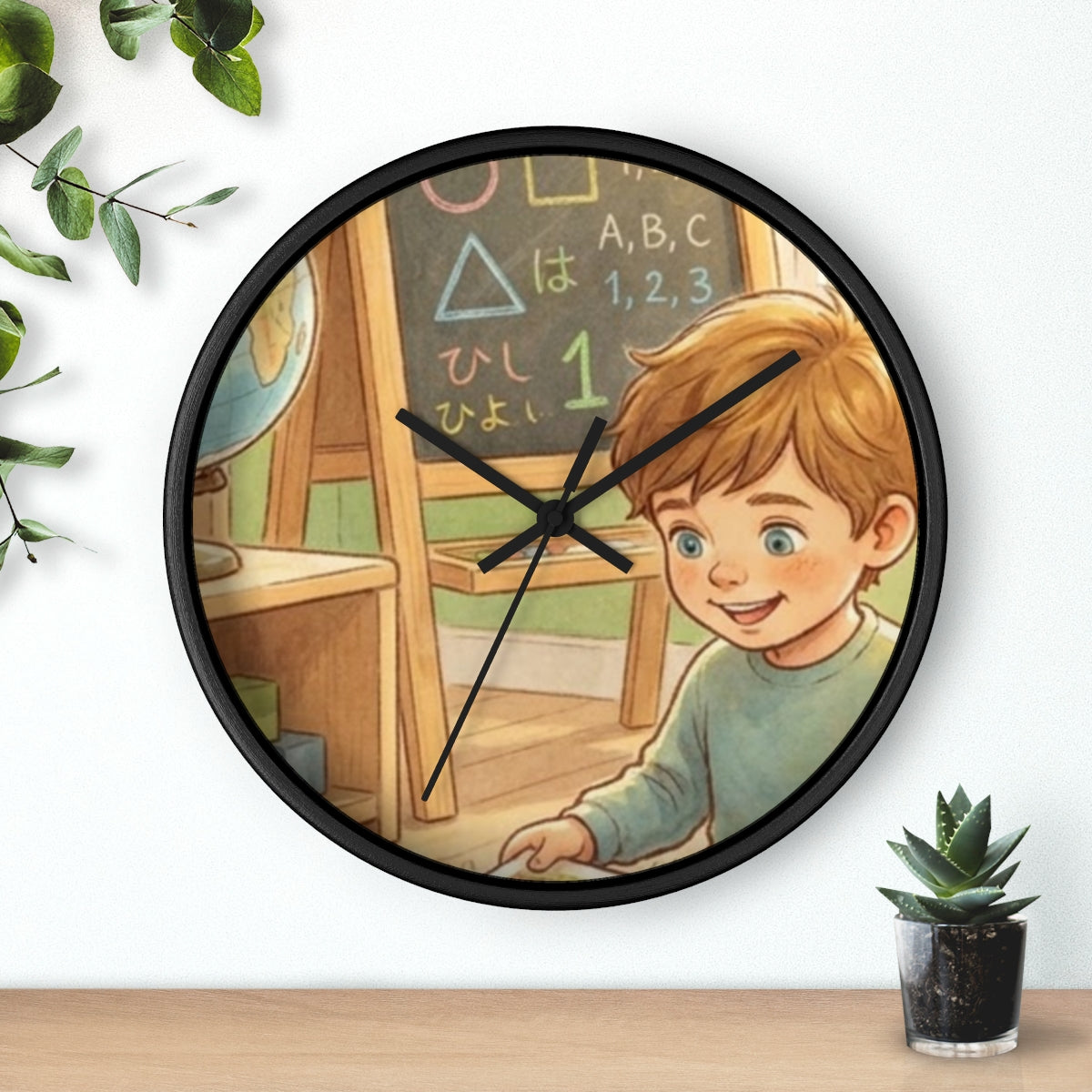 Wall Clock - Curious Reader Storybook Art Print | Echovira...