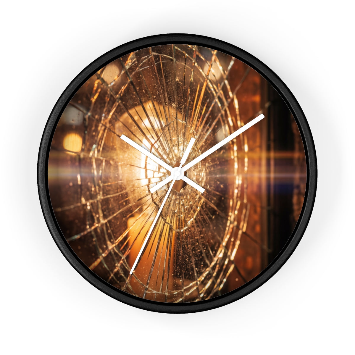Wall Clock - Shattered Amber Edge