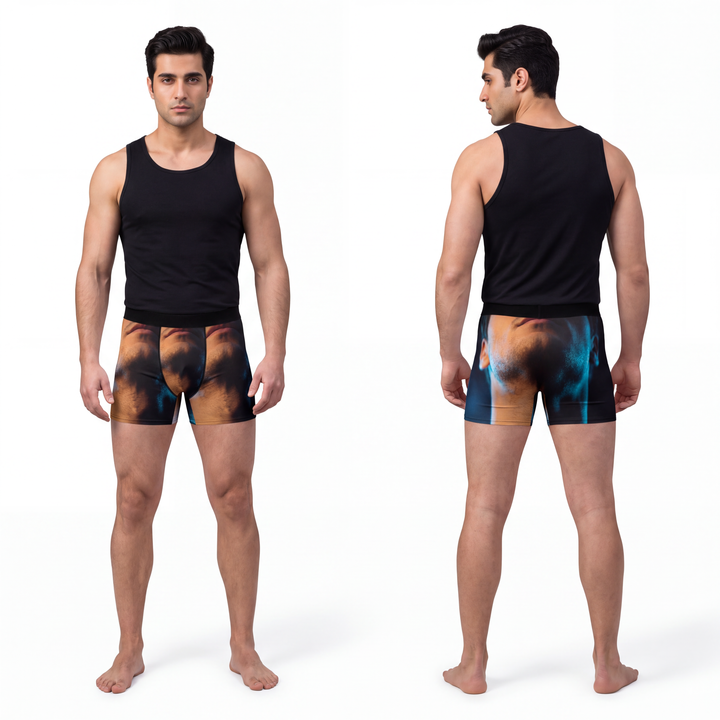 Men's Boxer Briefs - Neon Horizon Portrait