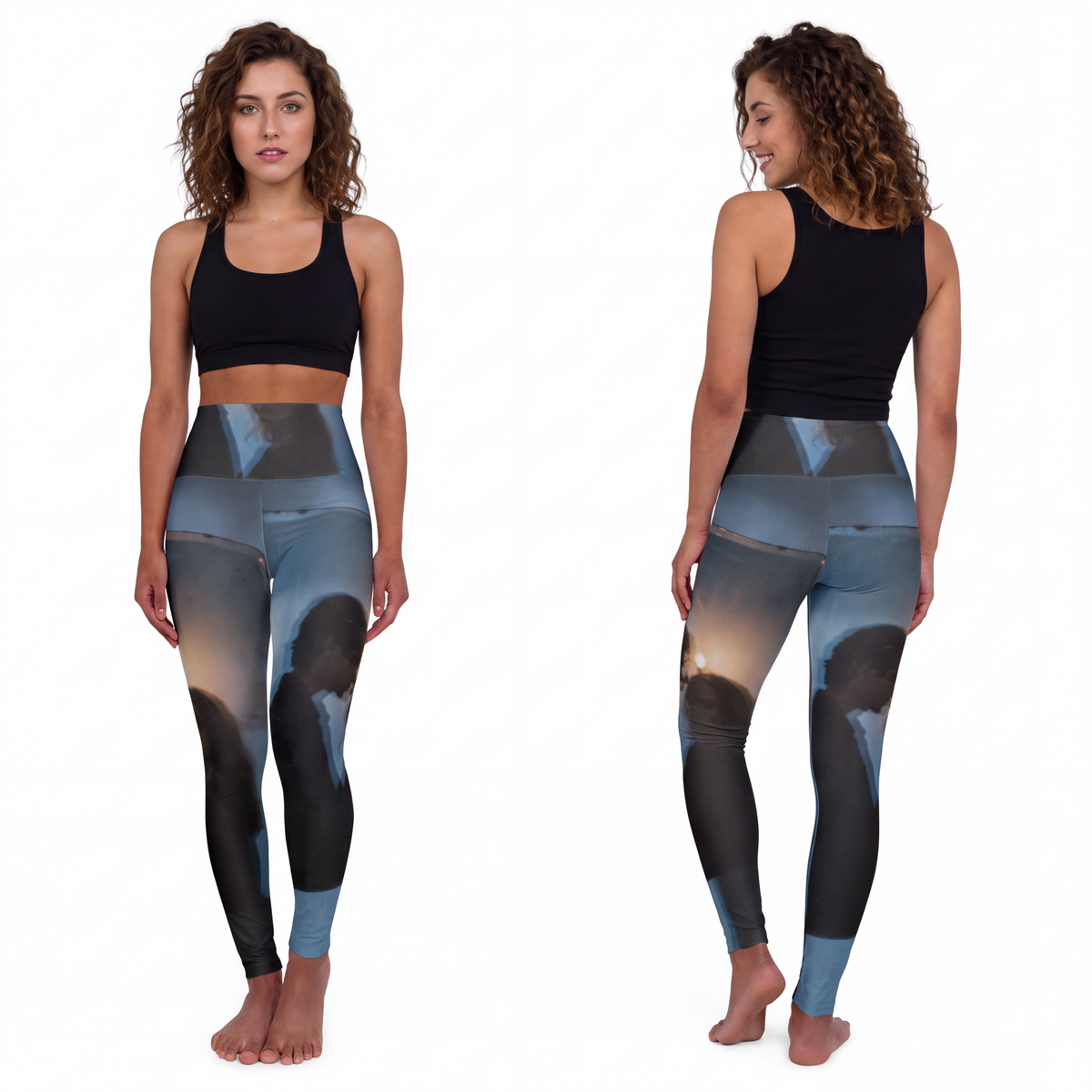 Midnight Shadow Yoga Leggings - Aesthetic Activewear |...