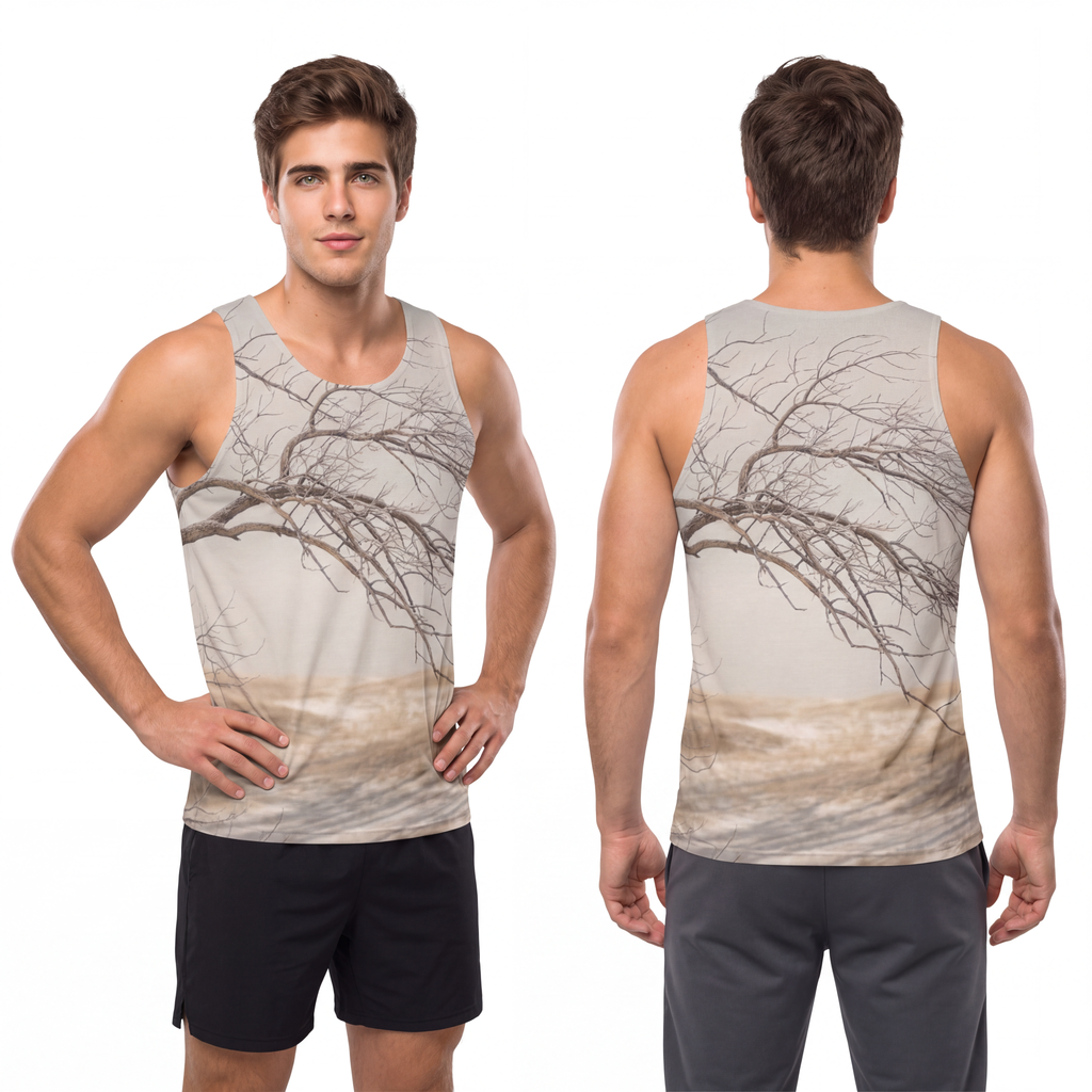 Men's Unisex Tank Top - Silent Branches Winter Landscape Art...