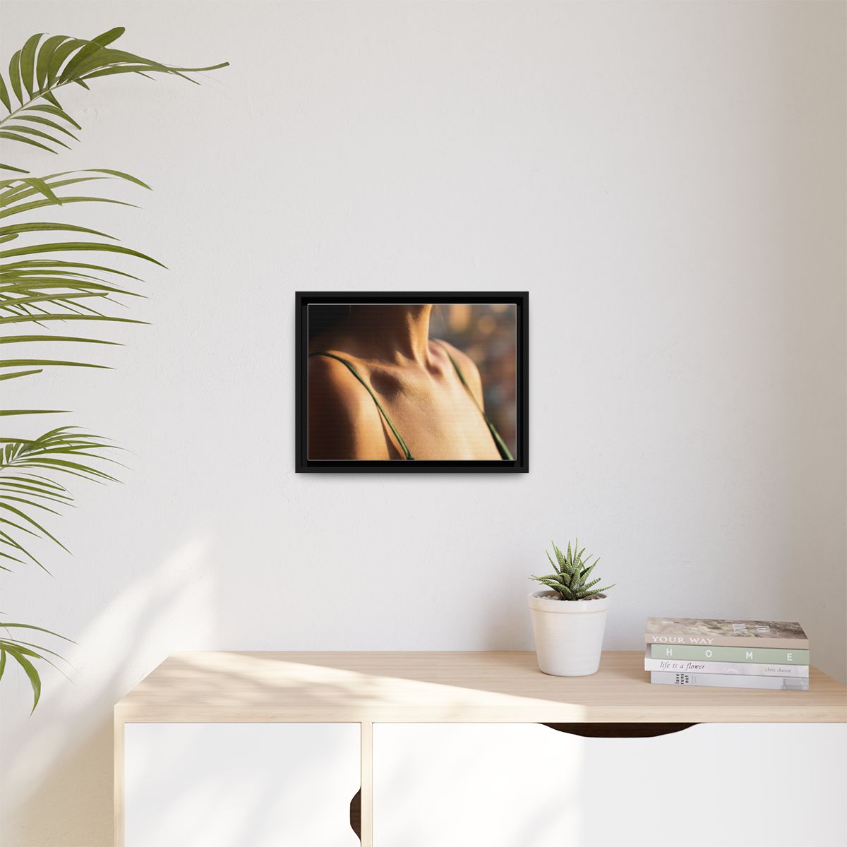 Golden Hour Matte Canvas - Framed Sunset Wall Art — Black /...