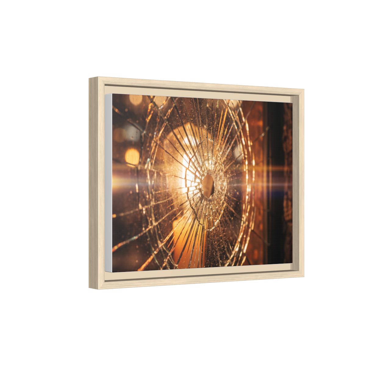 Framed Matte Canvas - Shattered Glass — Natural / 1.25"