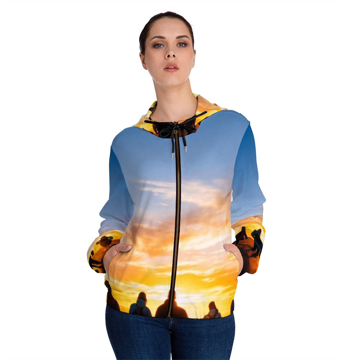 Women's Full-Zip Hoodie - Sunset Ridge | Echovira Gallery