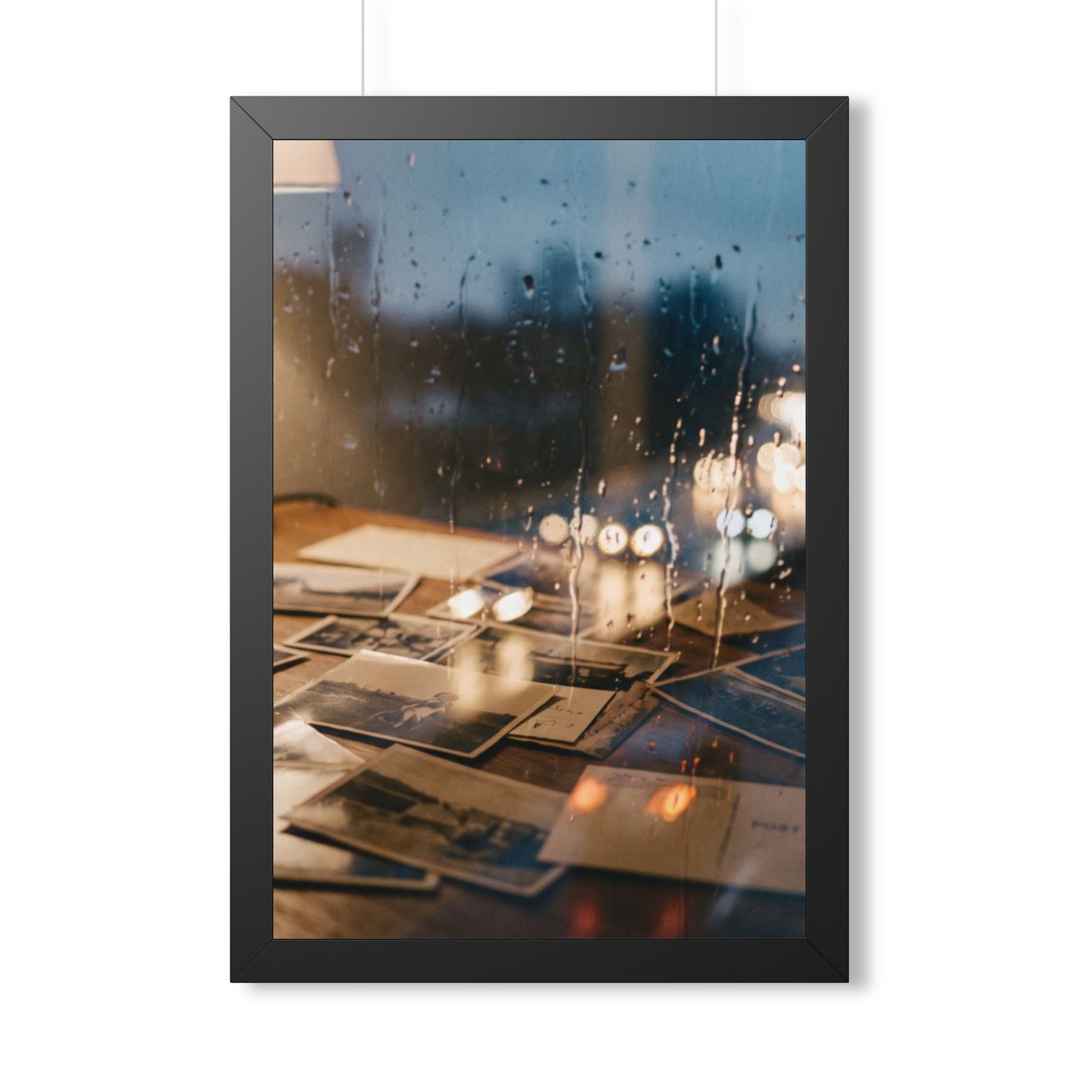 Framed Vertical Poster - Rainy Window Memories Art Print......