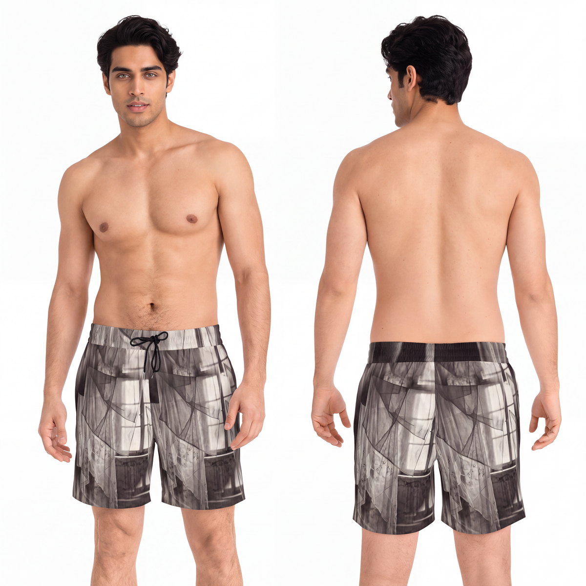 Men's Mid-Length Swim Shorts - Spectral Veils | Echovira...