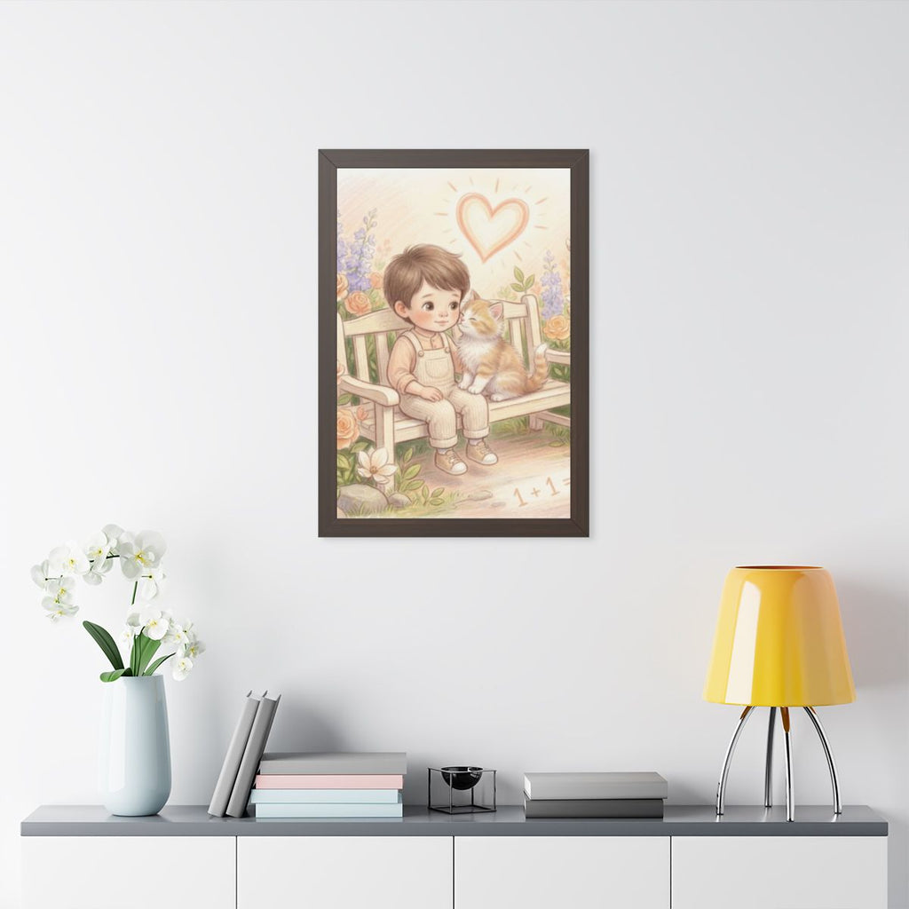 Framed Vertical Poster - Tender Garden Friendship Storybook...