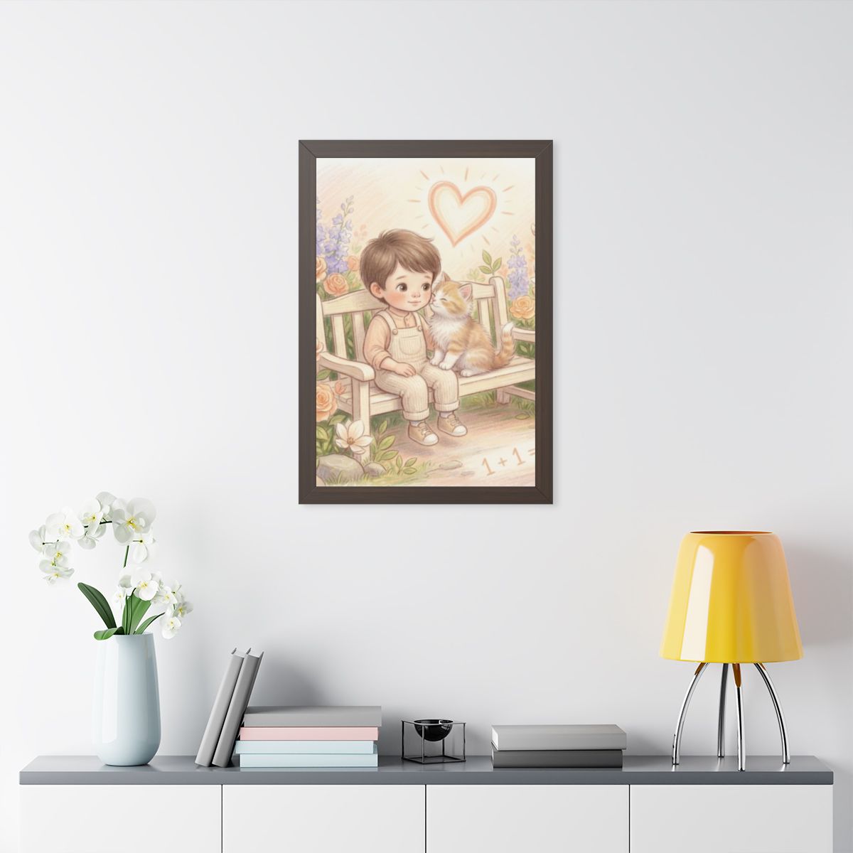 Framed Vertical Poster - Tender Garden Friendship Storybook...