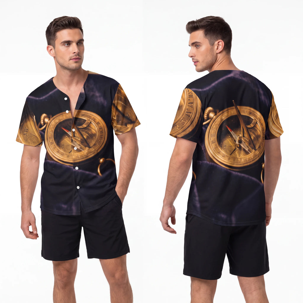 Men's Baseball Jersey Vintage Brass Compass