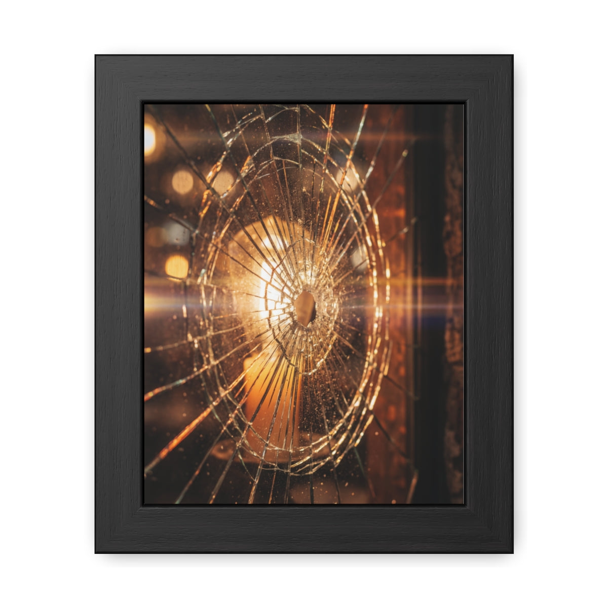 Framed Poster - Moody Fractured Glass — Portrait