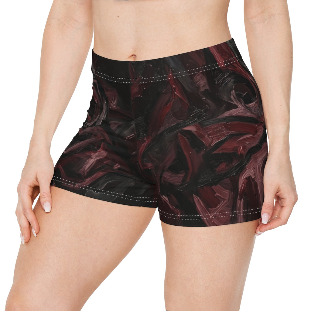 Crimson Abstract Women's Shorts