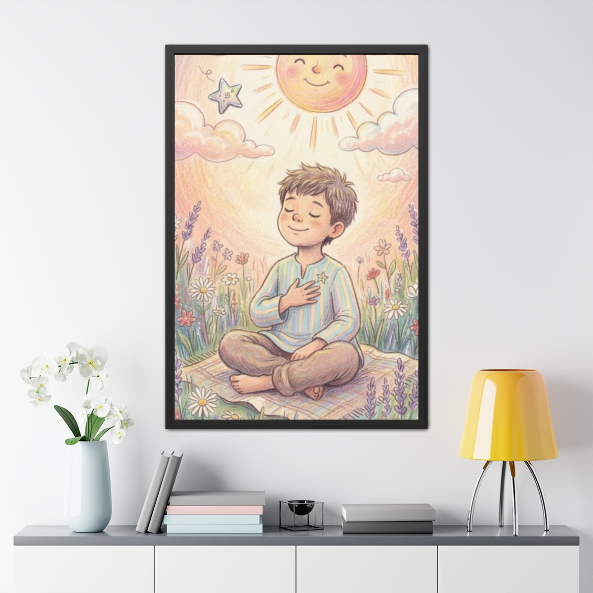 Framed Poster - Mindful Sunshine Meadow — Portrait (8×12......