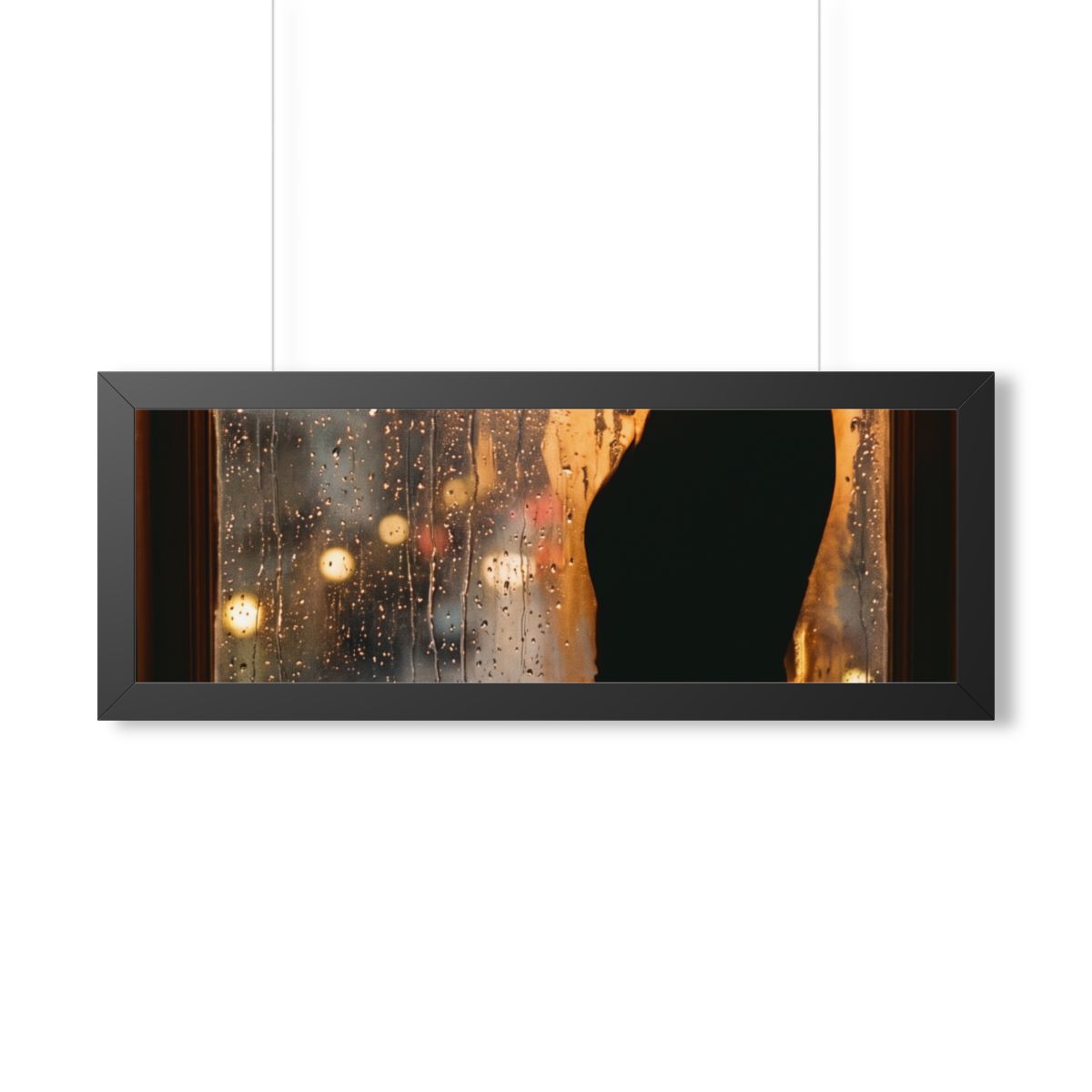 Framed Horizontal Poster - Twilight Rain — Black (14×11... |...