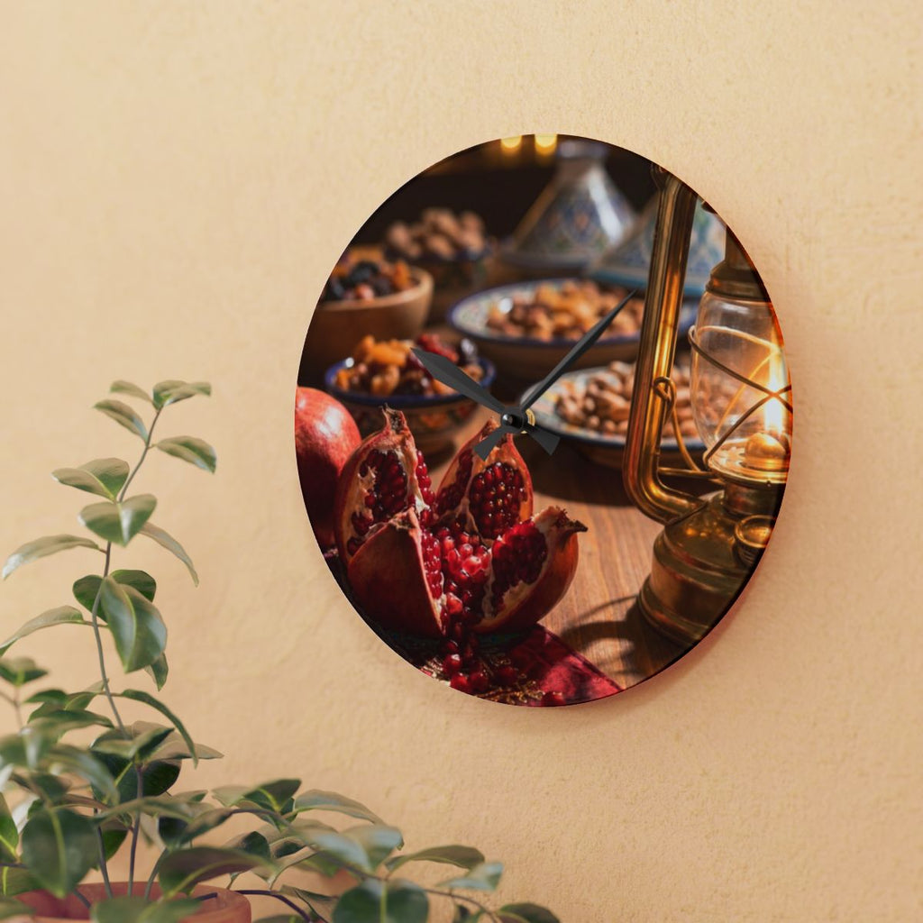 Acrylic Wall Clock - Crimson Golden Hour | Echovira Gallery