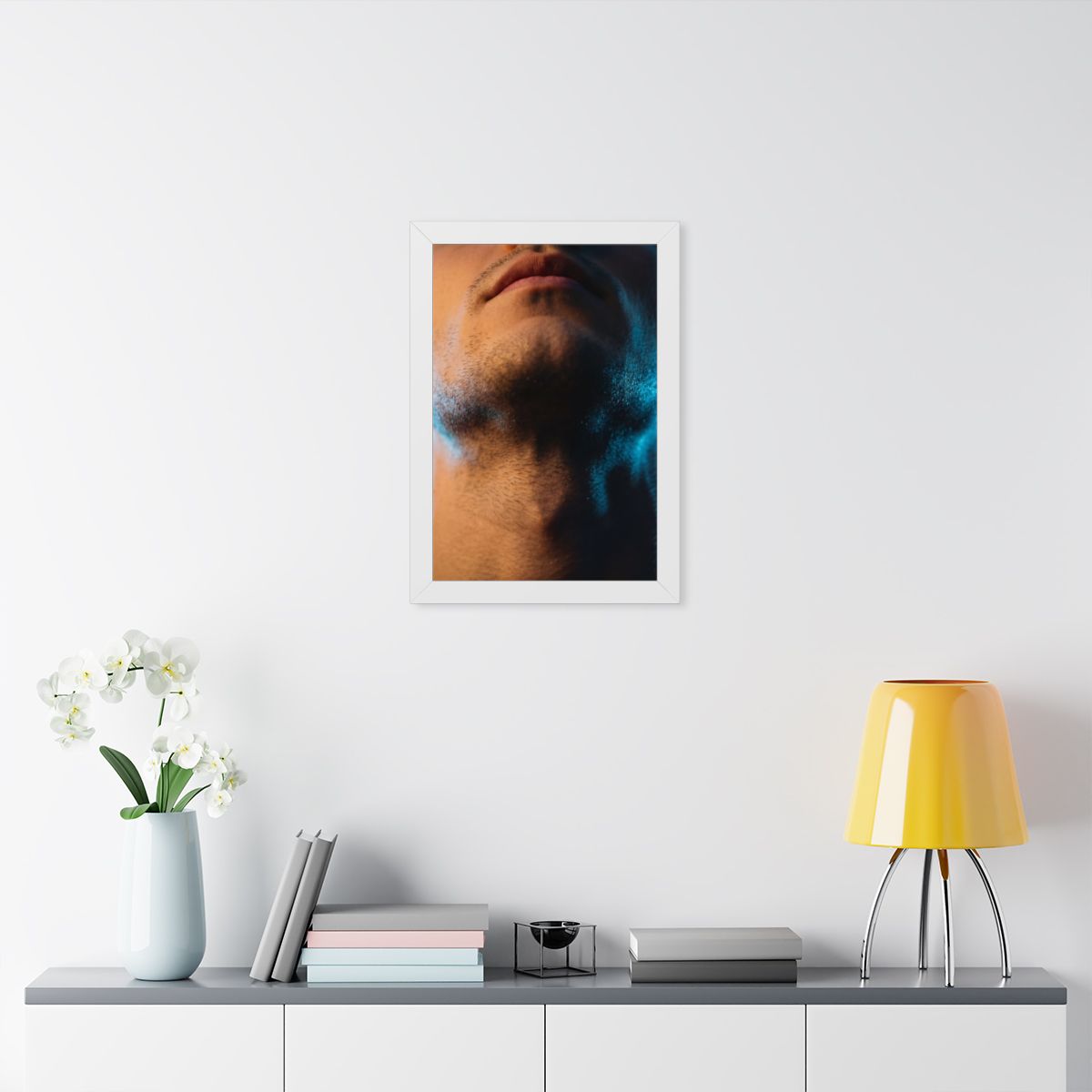Framed Vertical Poster - Neon Horizon Portrait — White... |...