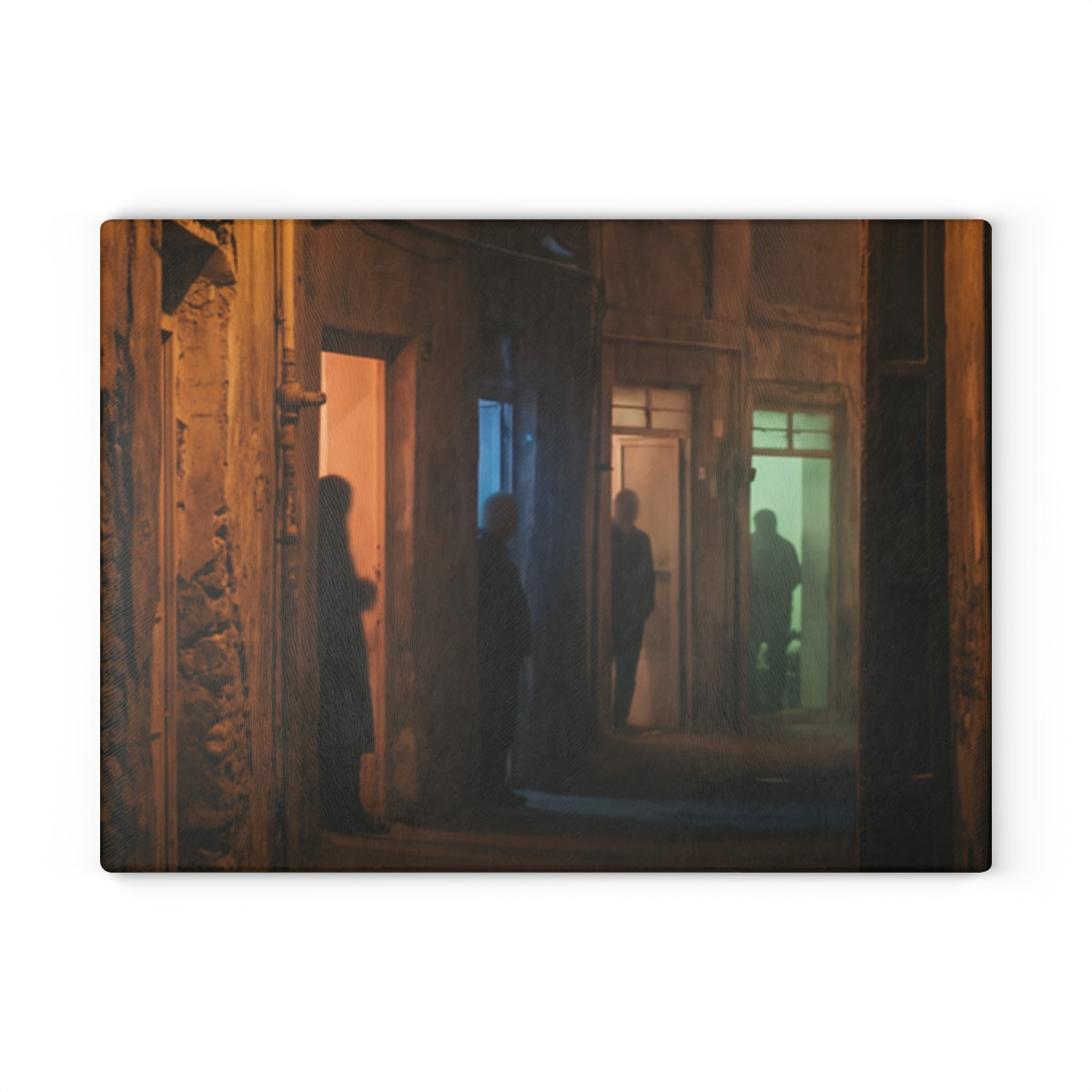 Glass Cutting Board - Shadowed Alleyway Mystery Art Print |...