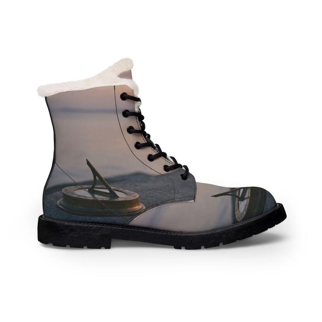 Women's Fur & Leather Boots - Sea Dusk | Echovira Gallery