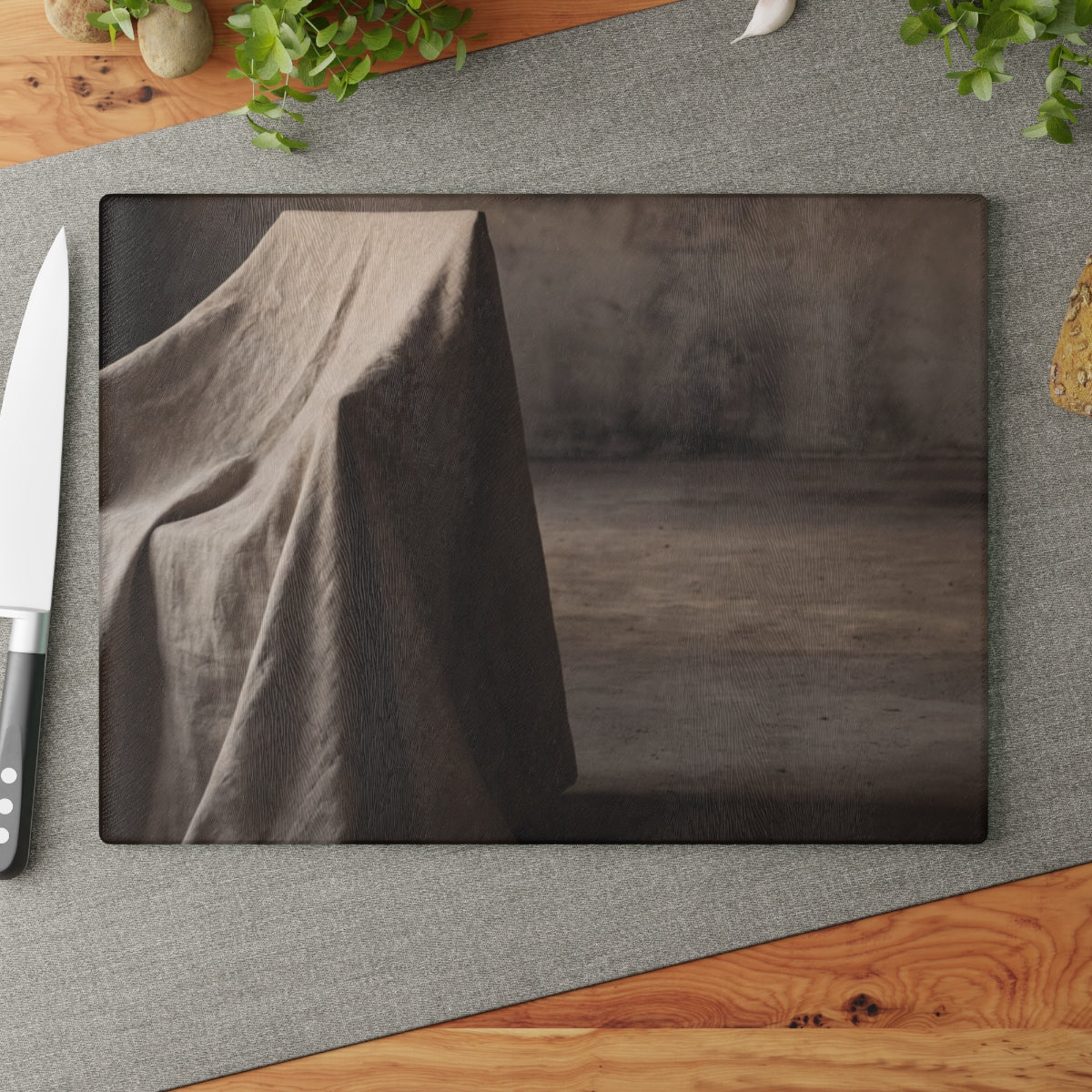 Glass Cutting Board - Draped Silence Still Life Art... |...