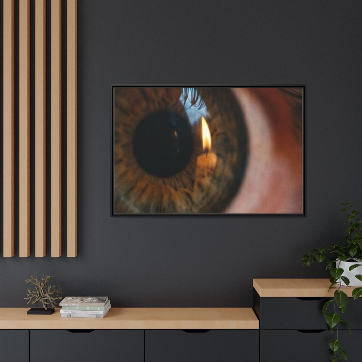 Matte Canvas, Framed - Amber Iris Reflection Fine Art Print...