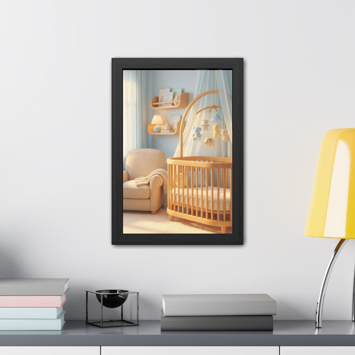 Framed Posters - Dreamy Serene Nursery Art — Portrait (8×12...