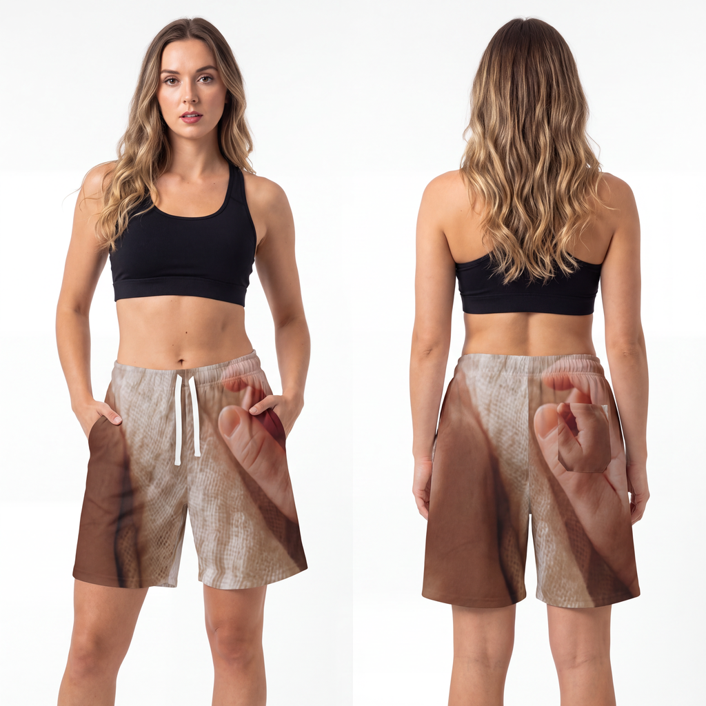 Athletic Long Shorts - Tender Newborn Hand in Soft Muslin......