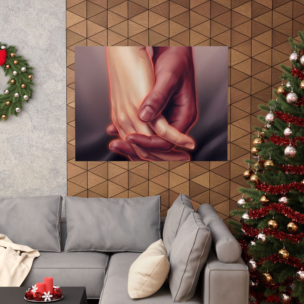 Matte Horizontal Posters - Ethereal Connection Holding Hands...