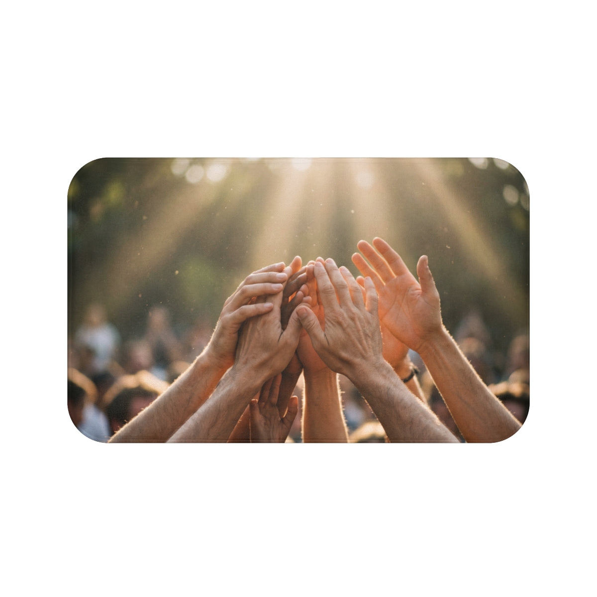 Bath Mat - Golden Rays of Unity Wall Art | Echovira Gallery