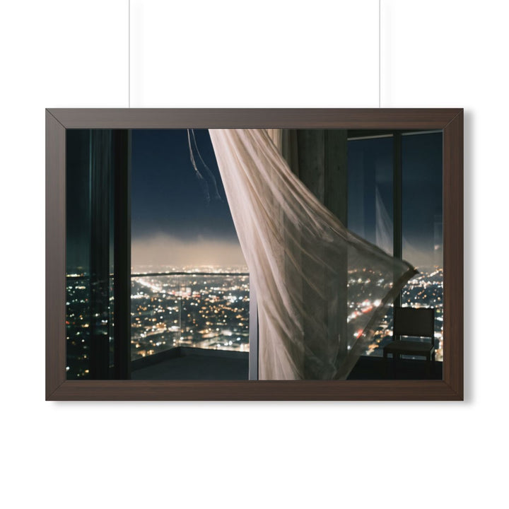 Framed Horizontal Poster - Skyline Serenity — Walnut (14×11, 16×12, 16×16, 20×16, 24×16, 36×12 & 30×20)
