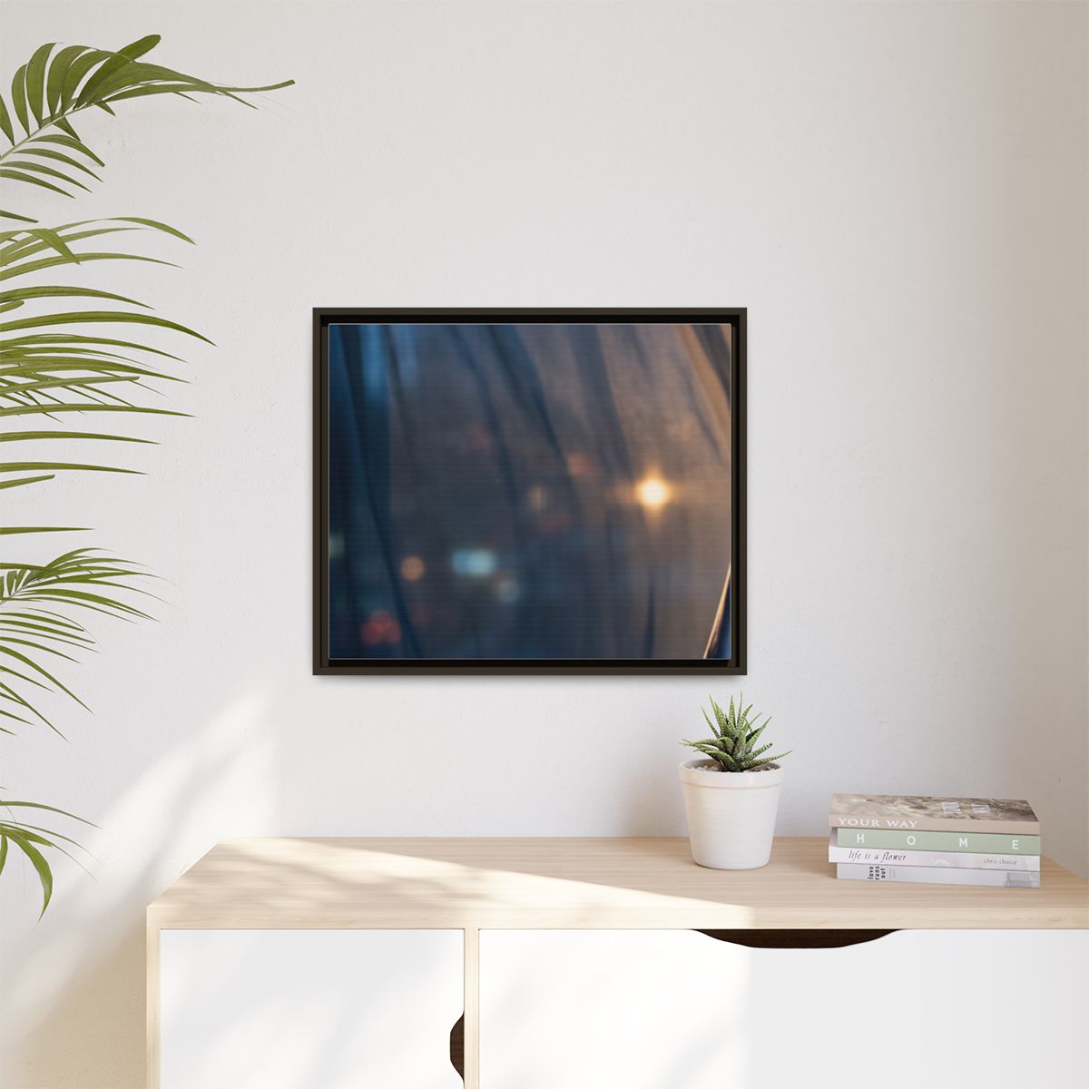 Matte Canvas, Framed - Nocturnal Solitude Silhouette —... |...