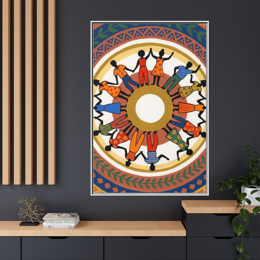 Matte Canvas, Framed - Unity Mandala Folk Art (8×10, 9×12......