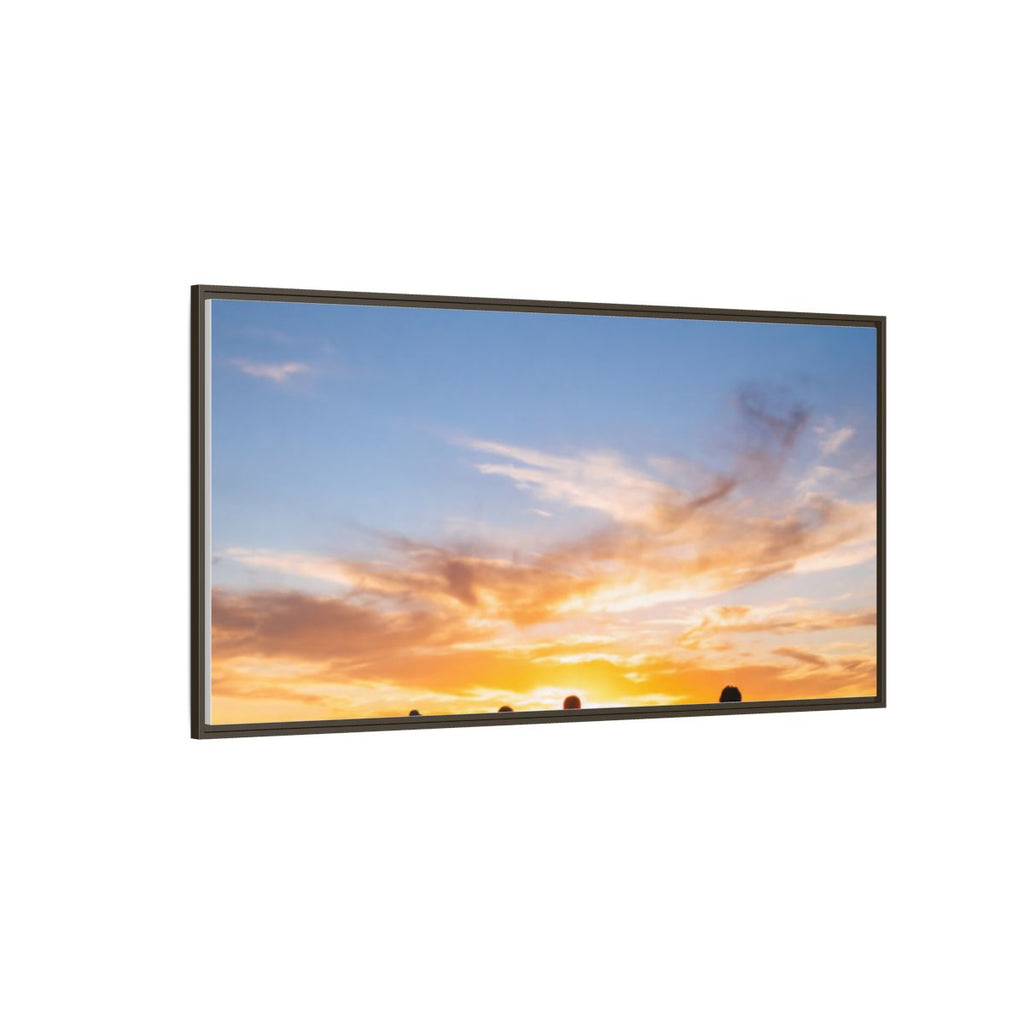 Framed Canvas - Sunset Silhouette — Espresso / 1.25"