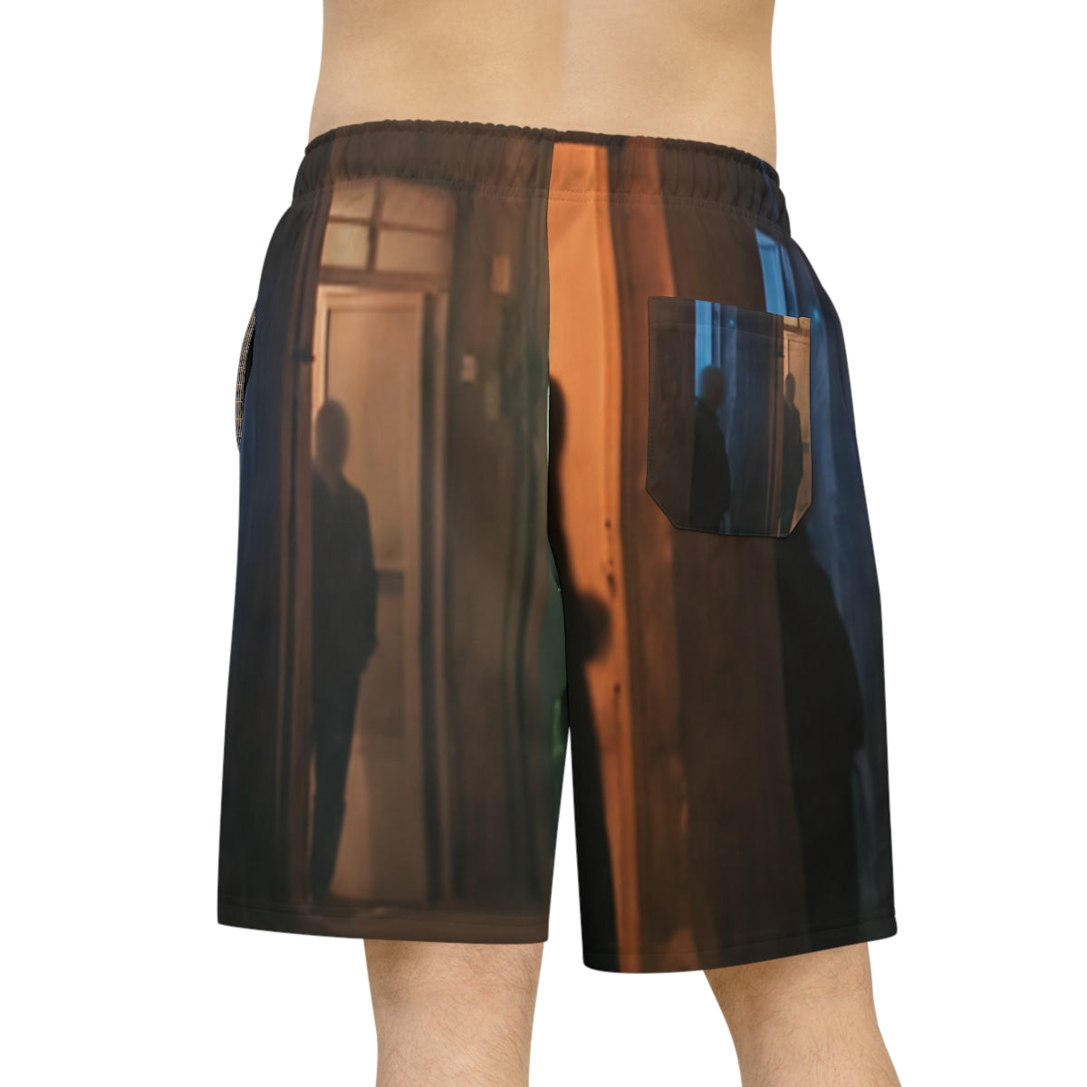 Men's Athletic Long Shorts - Nocturnal Alleyway Misty Street...