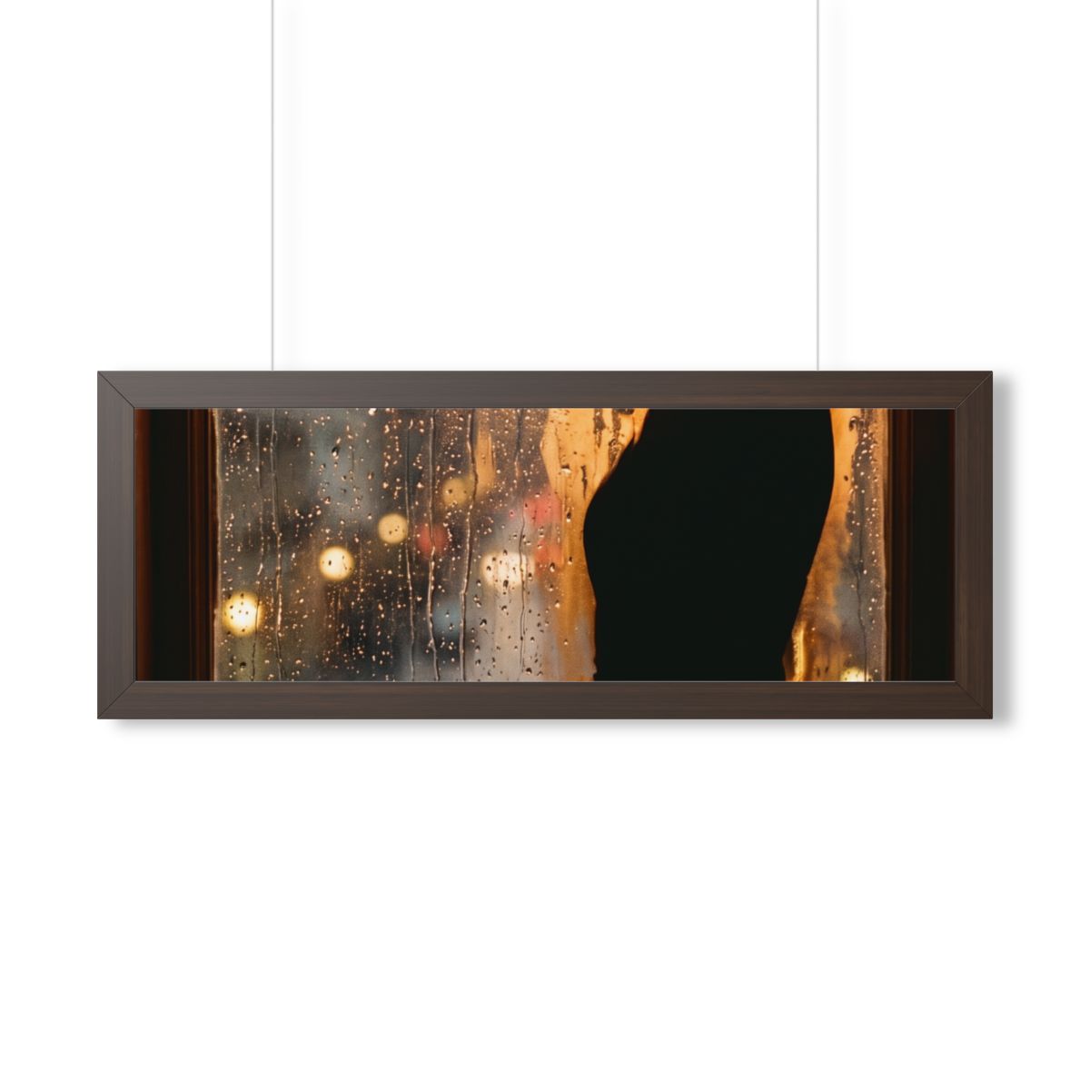 Framed Horizontal Poster - Twilight Rain — Walnut (14×11......