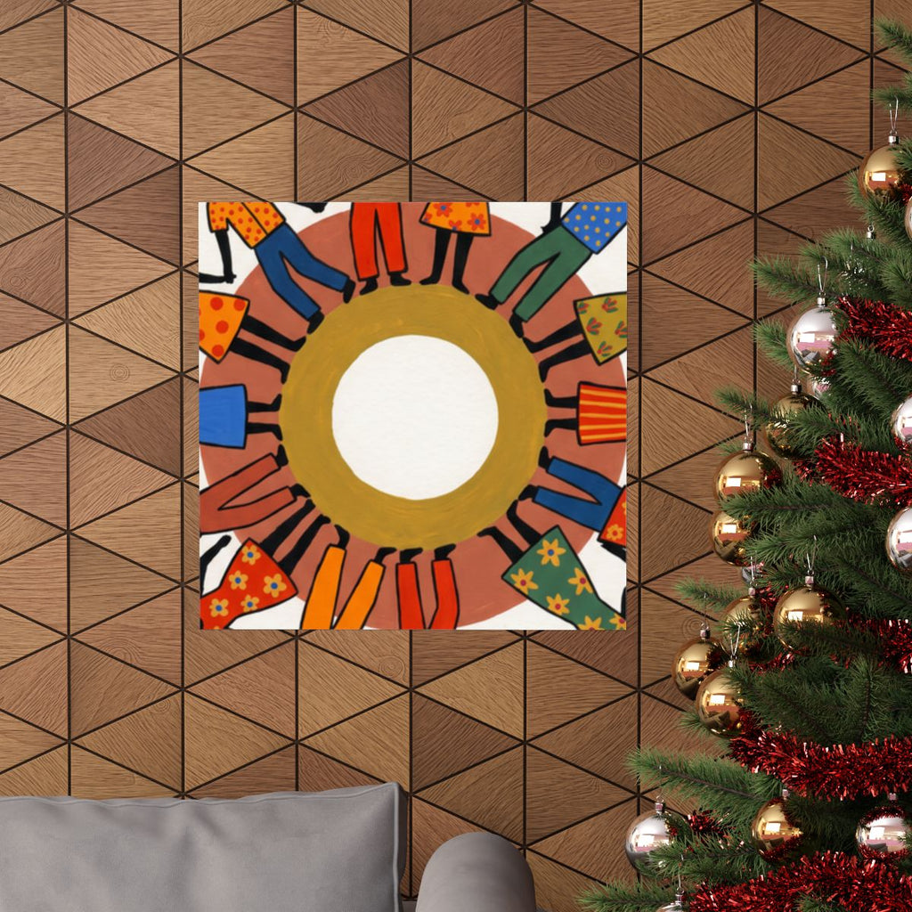 Matte Vertical Poster - Unity Mandala Folk Art (8×10 & 36×54)