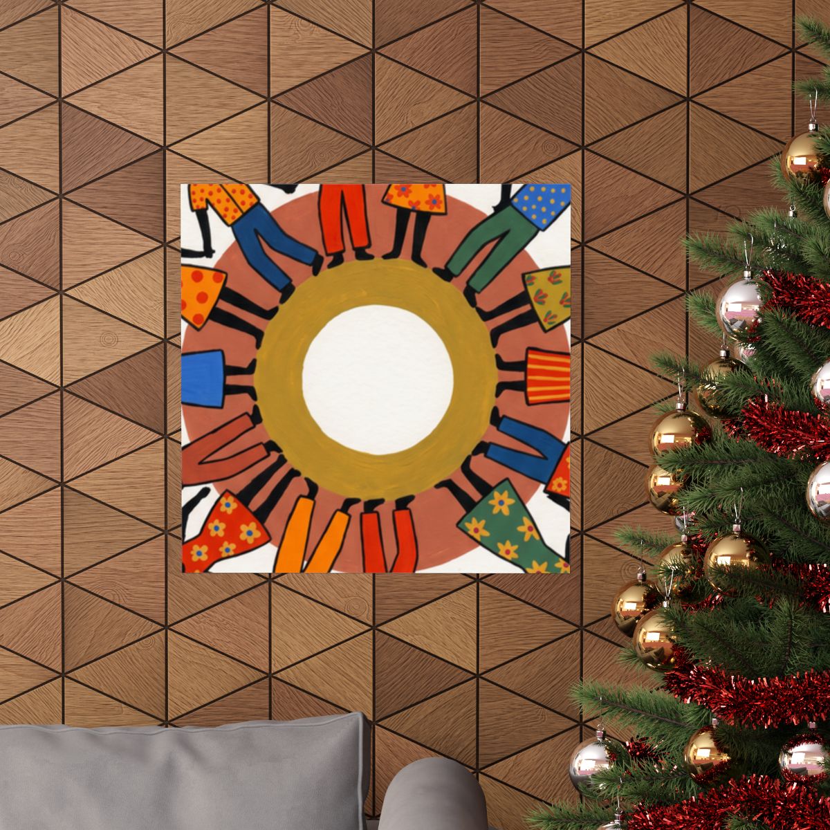 Matte Vertical Poster - Unity Mandala Folk Art (8×10 & 36×54)