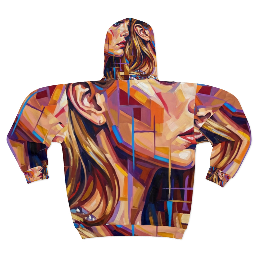 Men's Zip Hoodie - Shattered Elegance | Echovira Gallery