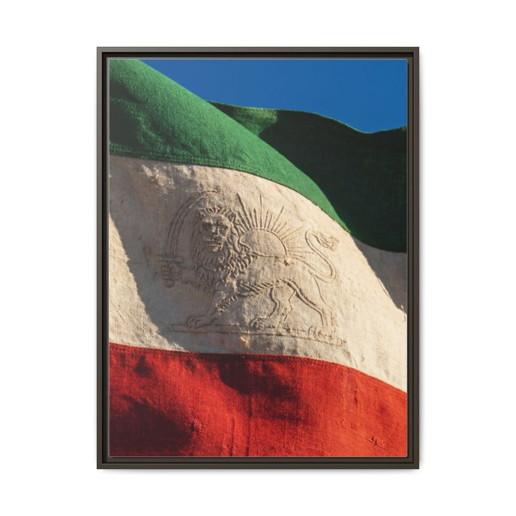 Framed Canvas Art - Distressed Flag — Espresso / 1.25"