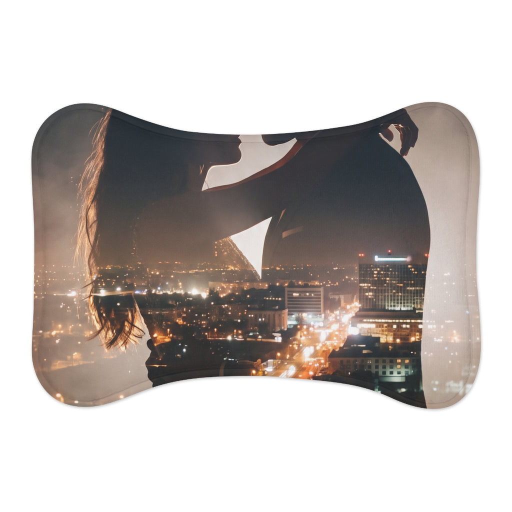 Pet Feeding Mat - Midnight City Silhouette | Echovira...