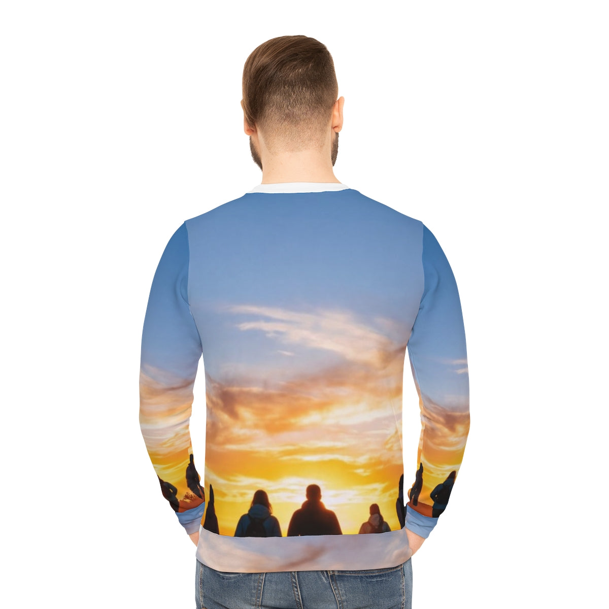 Men's Lightweight Sweatshirt - Sunset | Echovira Gallery