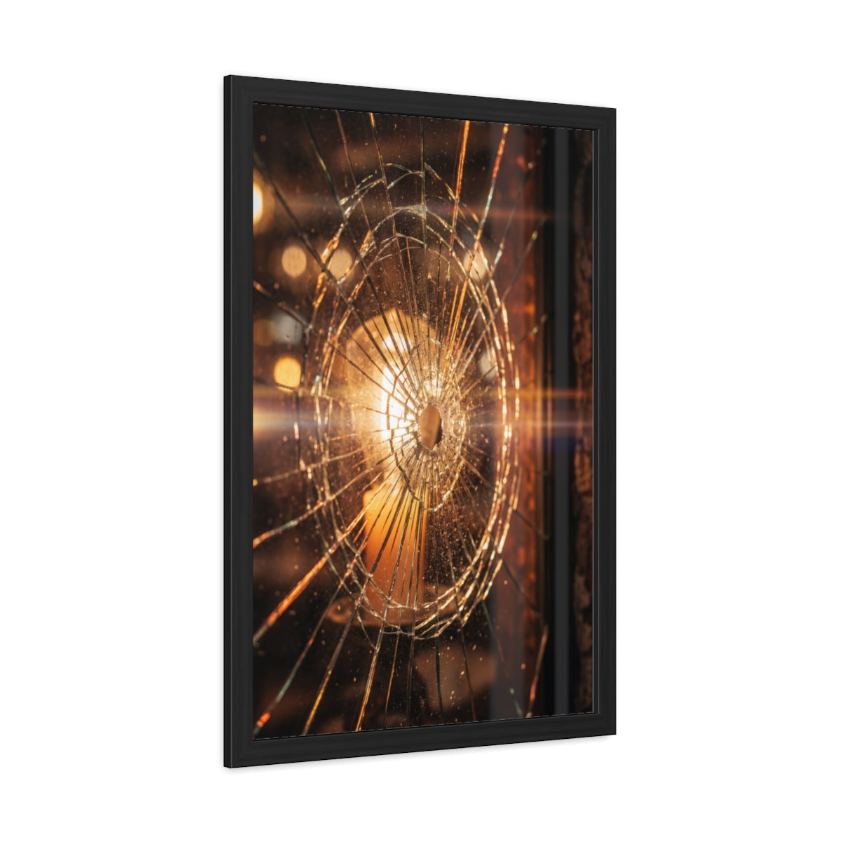 Framed Poster - Moody Fractured Glass — Portrait