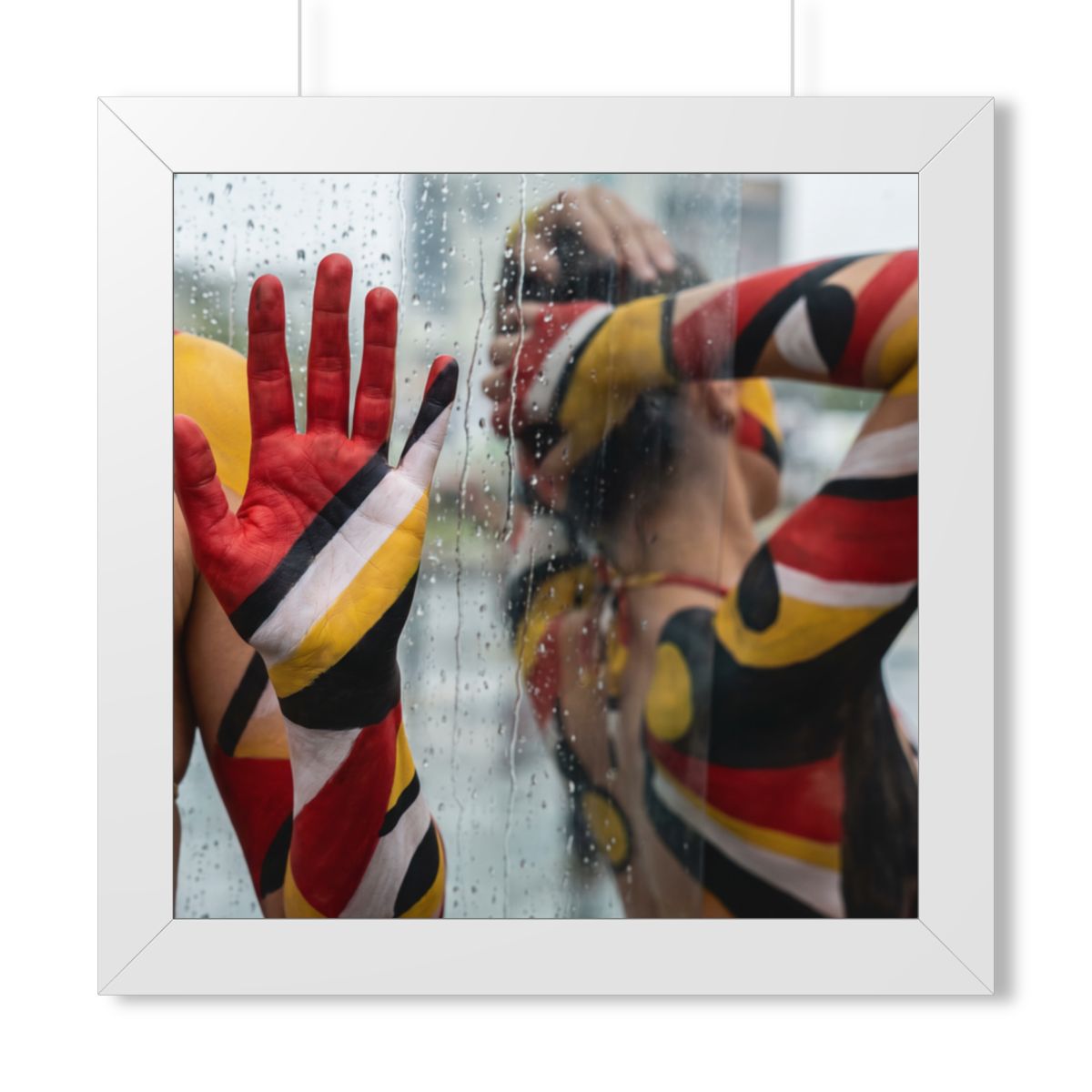 Framed Horizontal Poster - Urban Prism Abstract Body Paint...