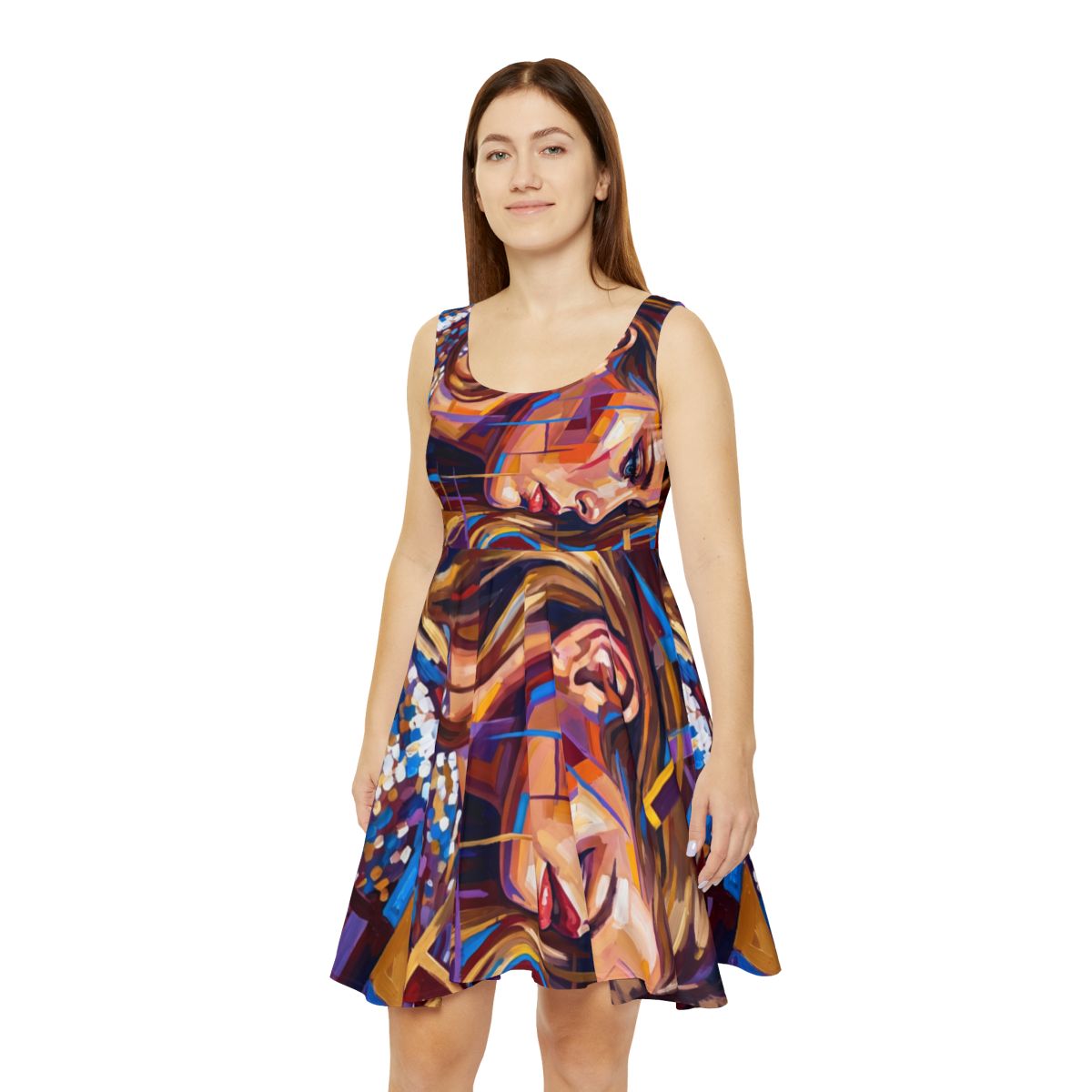 Women's Skater Dress - Shattered Elegance | Echovira Gallery